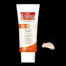 ضدآفتاب الارو رنگی +50 SPF  بژ روشن انواع پوست  Ellaro SunScreen Cream SPF 50+ Teinte Claire All Skin Types