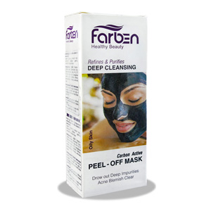 ماسک سیاه زغال فاربن سری Carbon Active مدل Peel-Off حجم 75 میلی لیتر Farben Carbon Active Pell-Off Mask Carbon Active 75ml