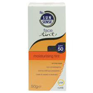 ضدآفتاب رنگی سان سنس SPF 50 ساخت استرالیا 50 گرم Sun Sense face moisturising tint Australia 50 gr